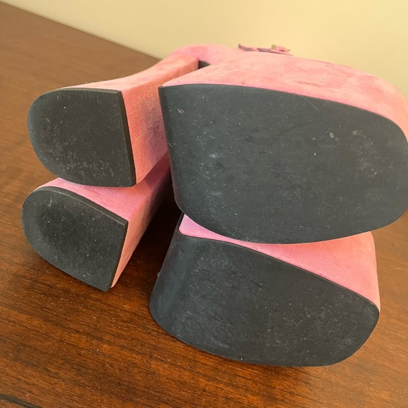Current Mood pink suede strappy platform boots - Picture 6 of 16